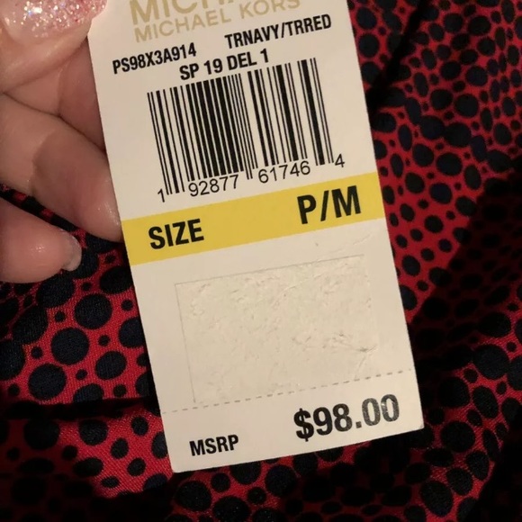 Michael Kors fit & flare dress red true navy - Picture 7 of 8